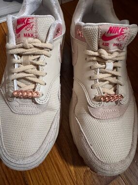Nike Beige and Pink Air Max Sneakers